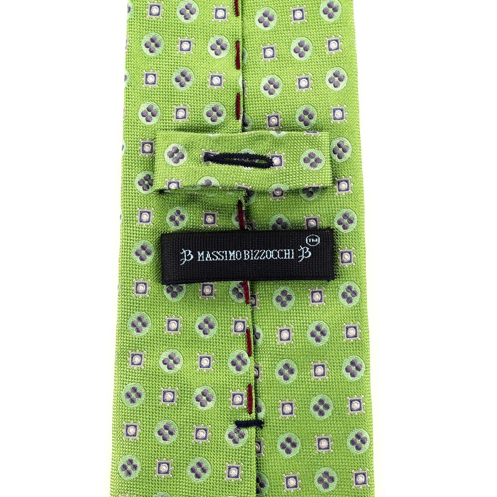 Massimo Bizzocchi Silk Neck Tie by Kiton Geometric - Picture 5 of 7